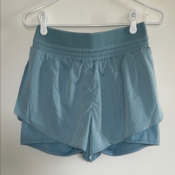 Women's Blue Athletic Shorts - Picture 1 of 4